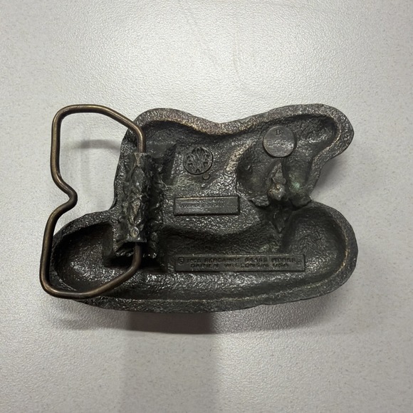 1976 BERGAMOT BRASS WORKS VIPER SNAKE BELT BUCKLE USA ARROYO GRANDE Hippie Chic! - Picture 2 of 4